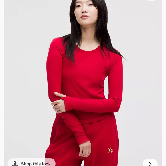 lululemon athletica Tops - Lululemon tote & swiftly tech waist length - Red Long Sleeve